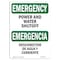 Signmission OSHA Emergency Sign, 10" Height, Aluminum, Power And Water Shutoff, Landscape, EM-A-1014-L-10344 OS-EM-A-1014-L-10344 - alternate 1